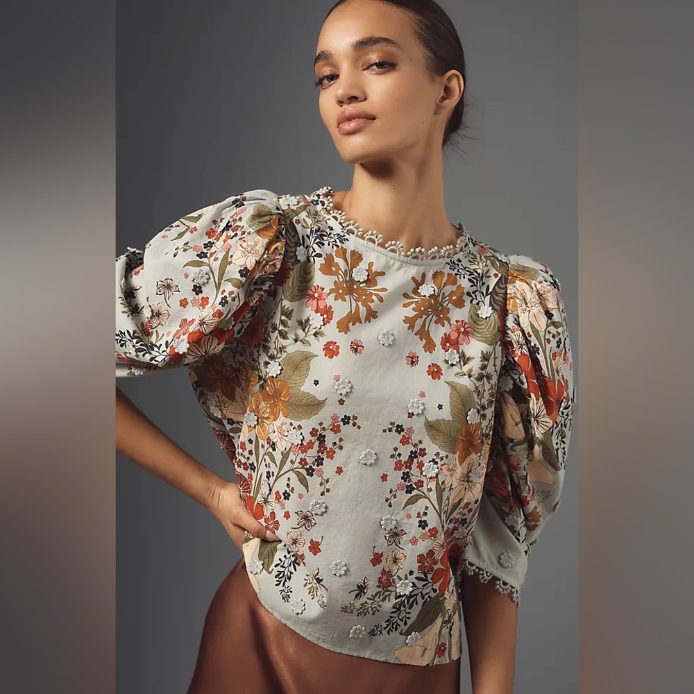 NWT FARM Rio Flowing Beauty Floral Blouse